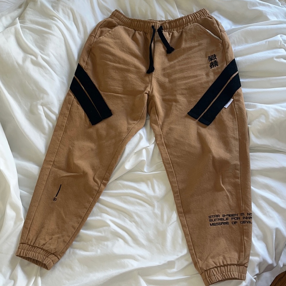 Devil Ray anime cargo space khaki pants with stretch